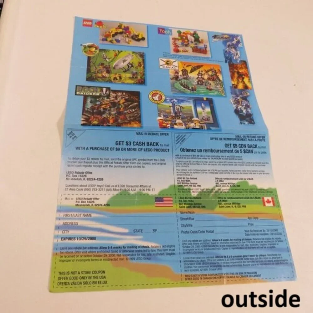 LEGO ADVERTISING - (6 items)PACKAGING Materials mostly 1999 some Lego McDonalds